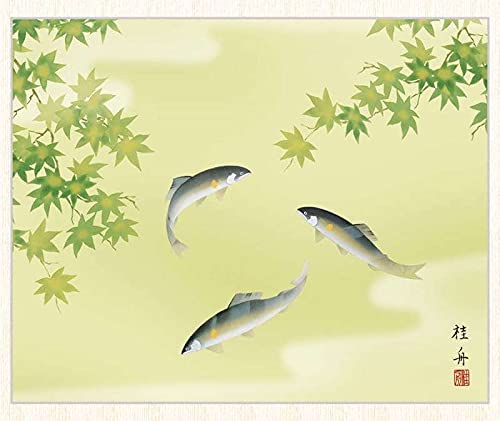 掛け軸　四季花鳥　夏　楓に白鷺　長江桂舟　花鳥画　日本画　絵画 掛け軸 四季花鳥 夏 楓に白鷺 長江桂舟 花鳥画 日本画 絵画